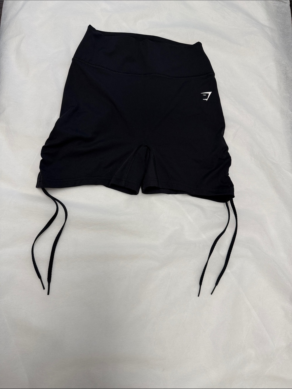 Gymshark Black High-Rise Ruched Side Drawstring Bike Shorts